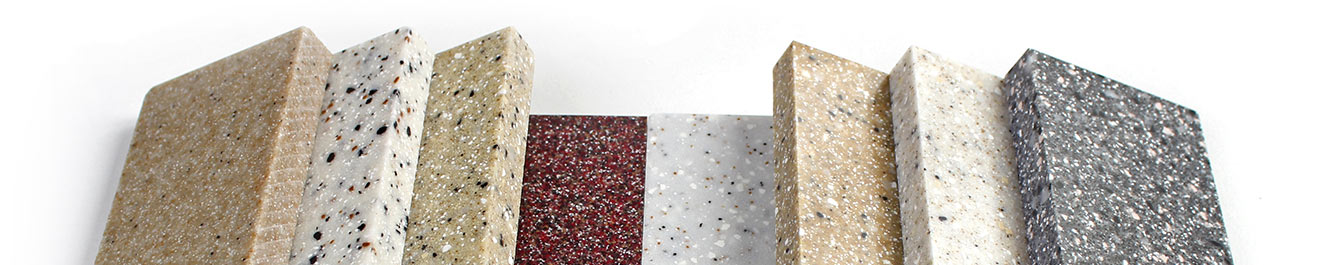 Samples of stone countertop
